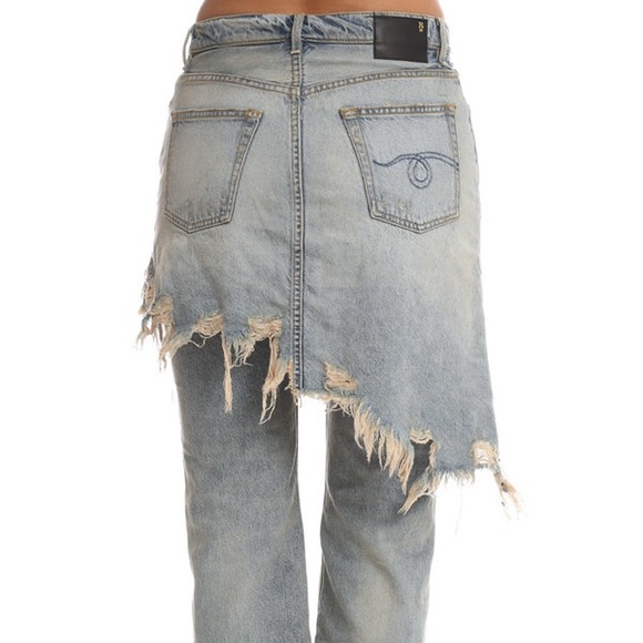 R13 Double Classic Skirted Jeans - Leyton - Picture 2 of 4